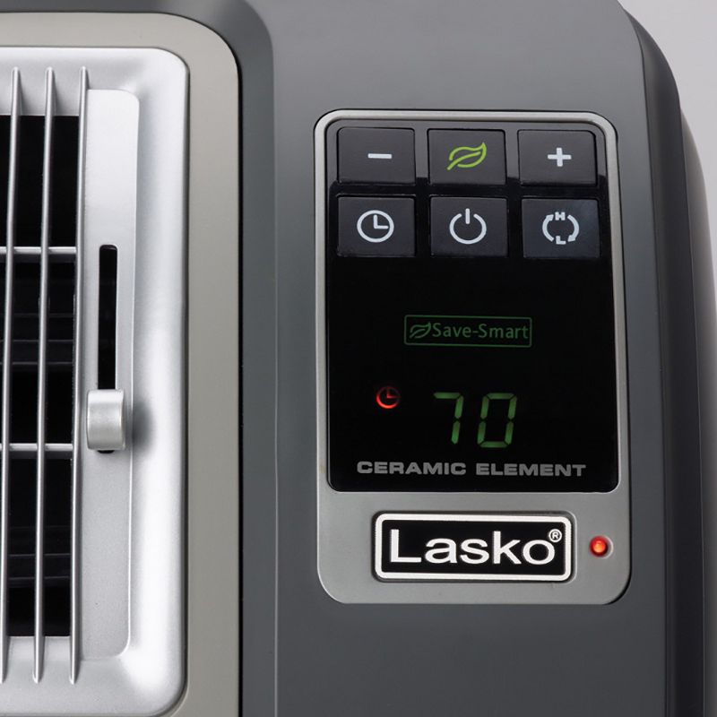 Lasko CC24841 Portable Space Saving Digital Cyclonic Ceramic Space Heater with Remote Control, Gray