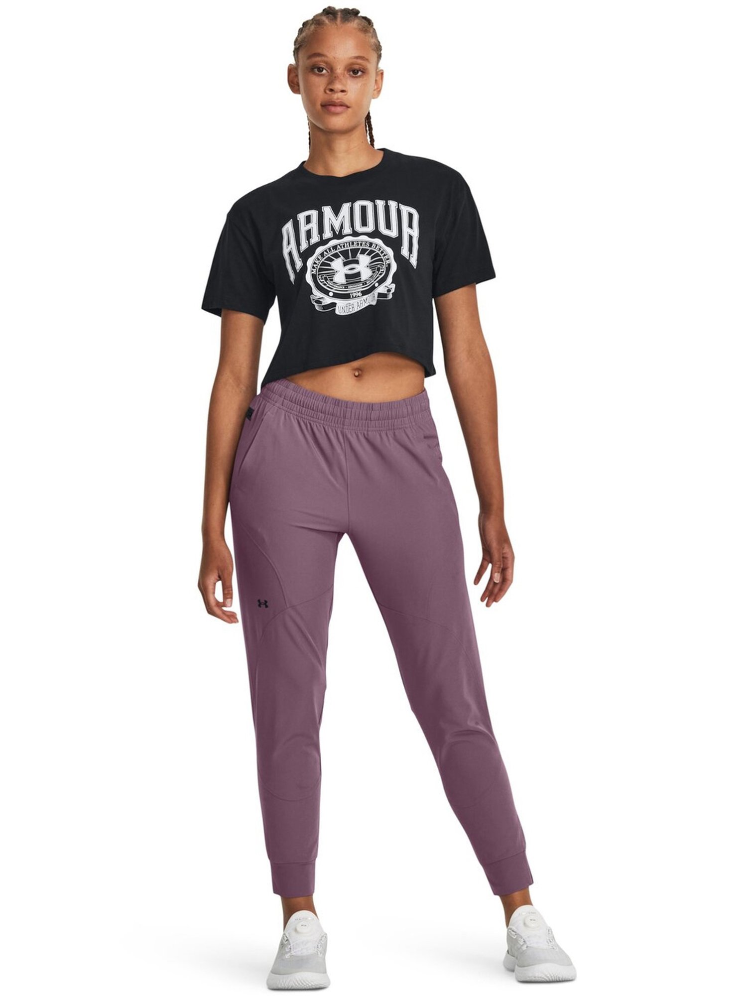 UNDER ARMOUR Purple Mid Rise Sports Joggers