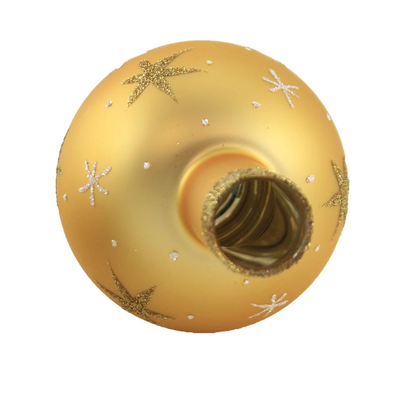 Inge Glas 12.0" Matte Gold With Stars Finial Tree Topper Christmas  -  Tree Toppers
