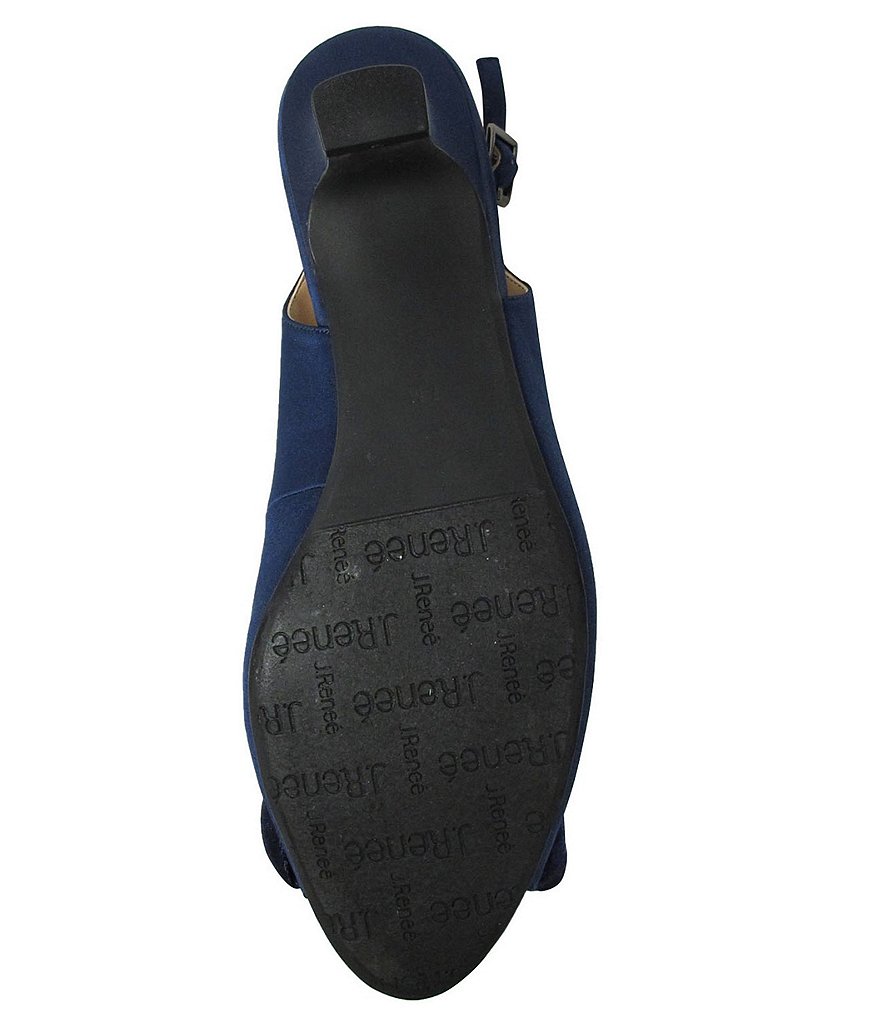 J. Renee Leonelle Embellished Bow Slingback Peep Toe Pumps