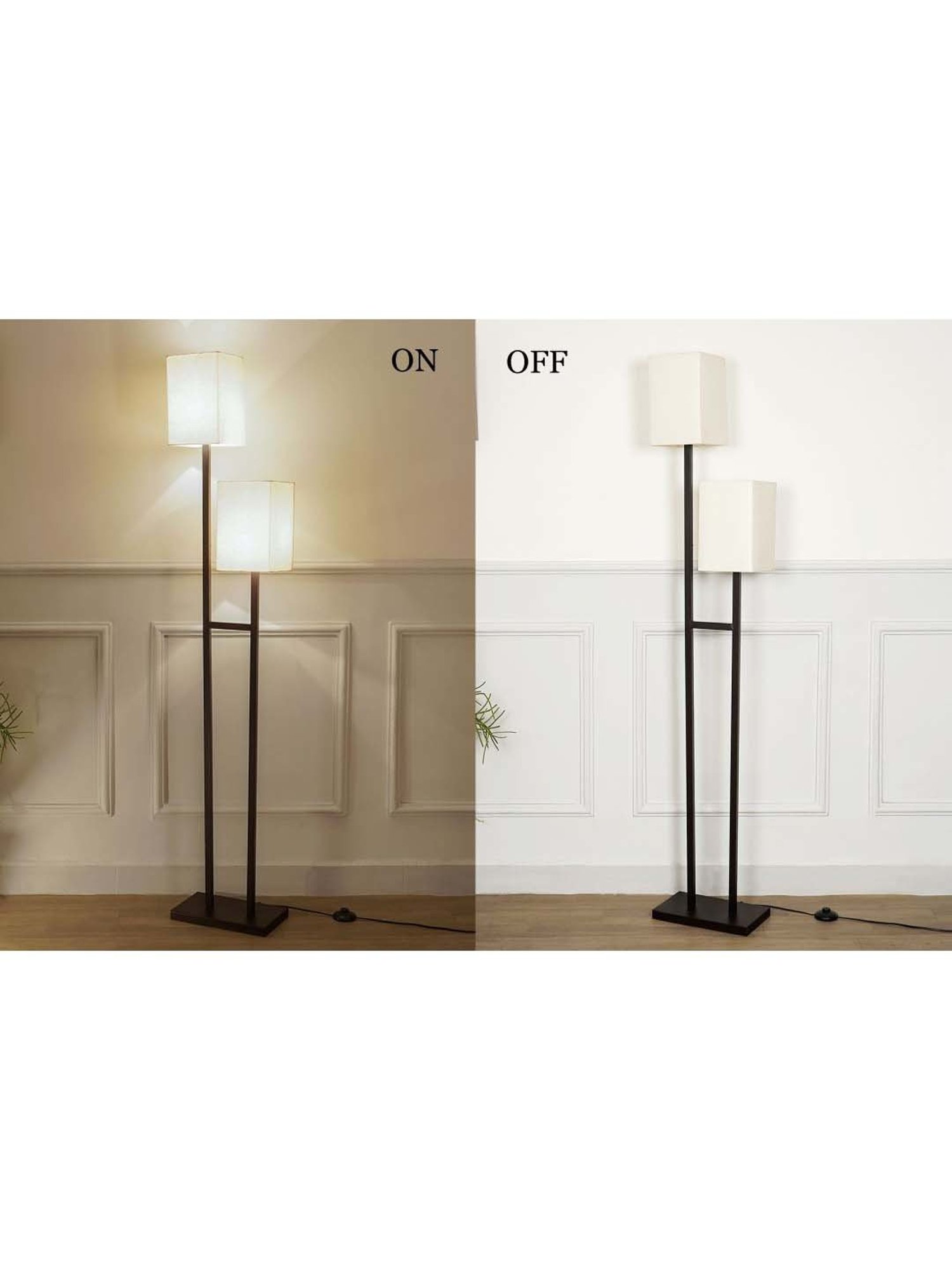 Kapoor E Illuminations Twin Black Metal 2-Lights Floor Lamp