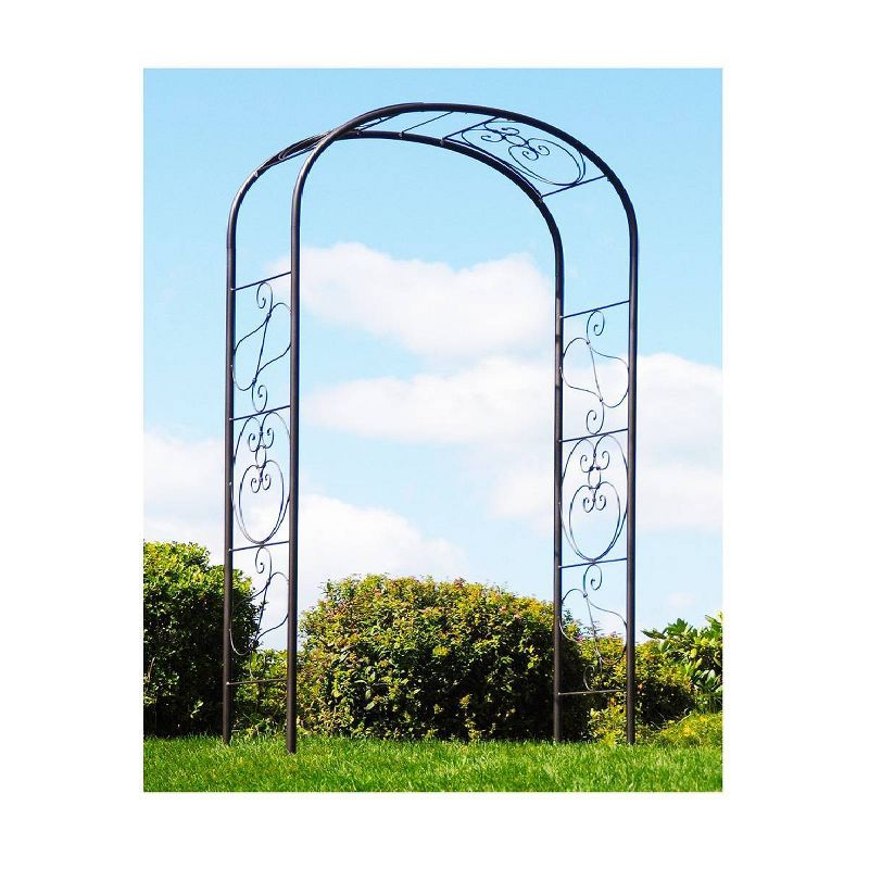 99" Ferro Firenze Garden Arbor Roman Bronze Powder Coat Finish - Achla Designs