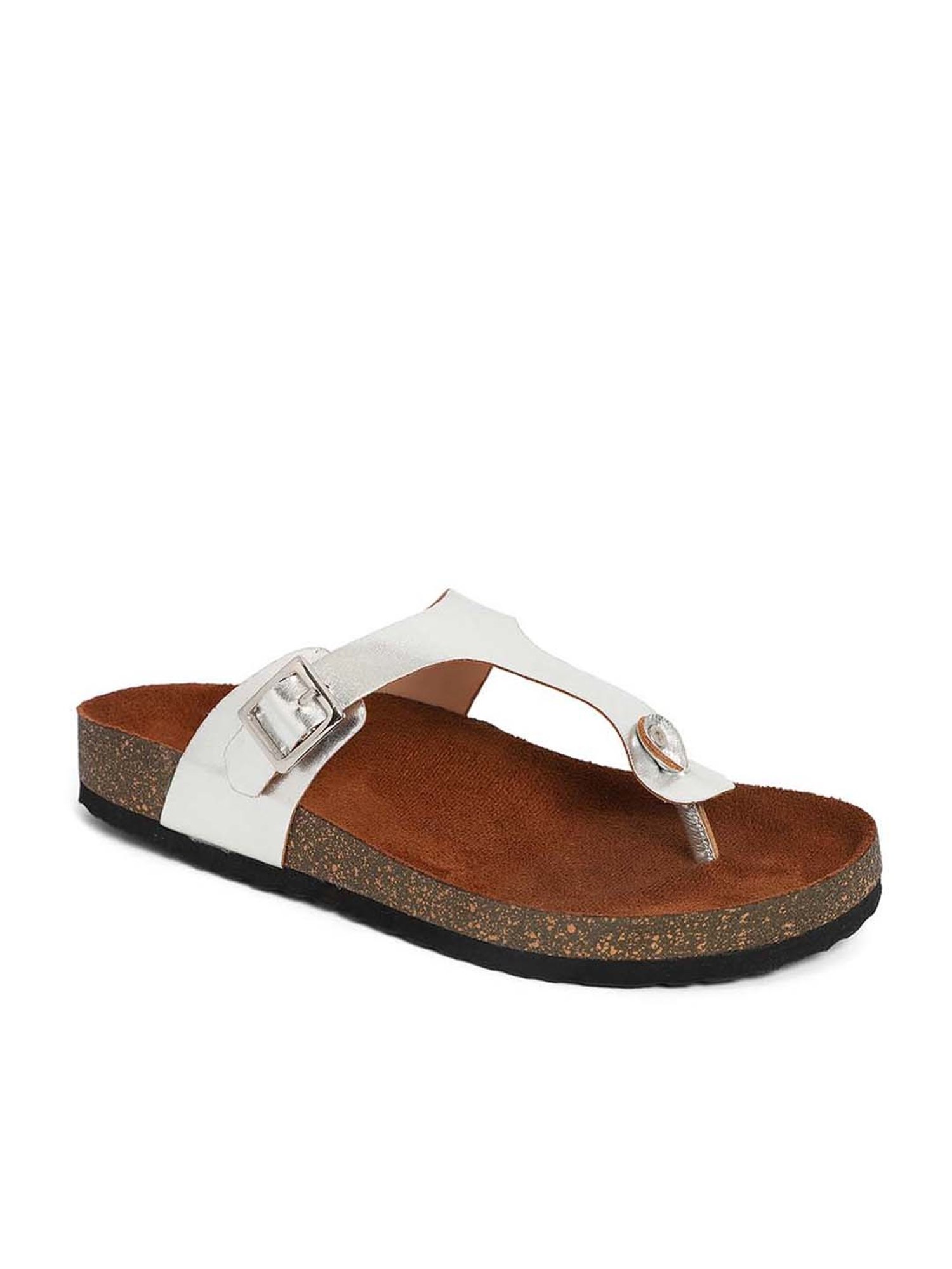 Mozafia Women's Silver Thong Sandals