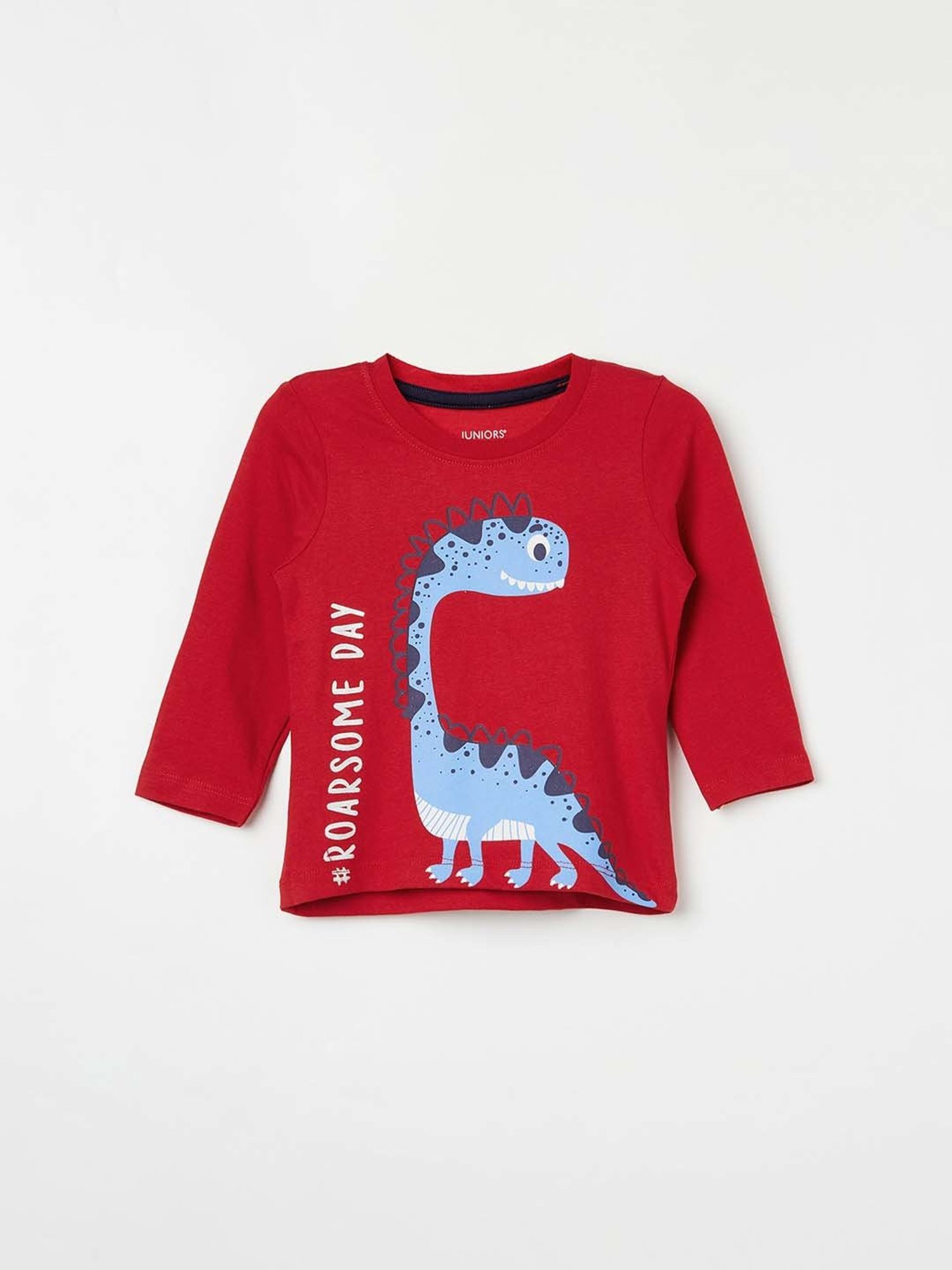 Juniors by Lifestyle Red & Blue Cotton Printed Full Sleeves T-Shirt