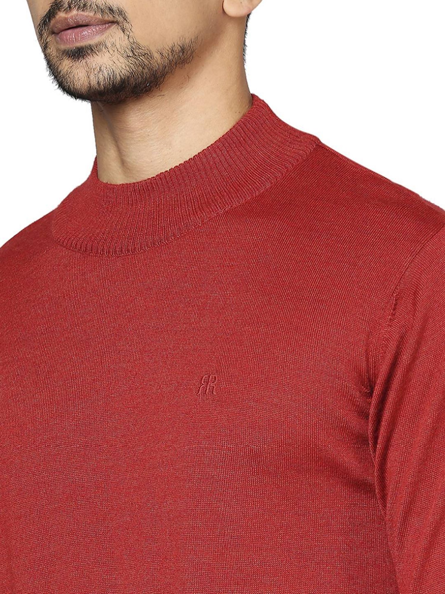 Raymond Red  Regular Fit Sweaters
