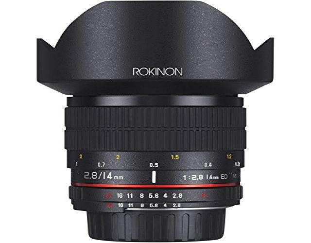 Rokinon 14mm f/2.8 IF ED UMC Manual Focus Lens with AE Chip for Canon EF Camera
