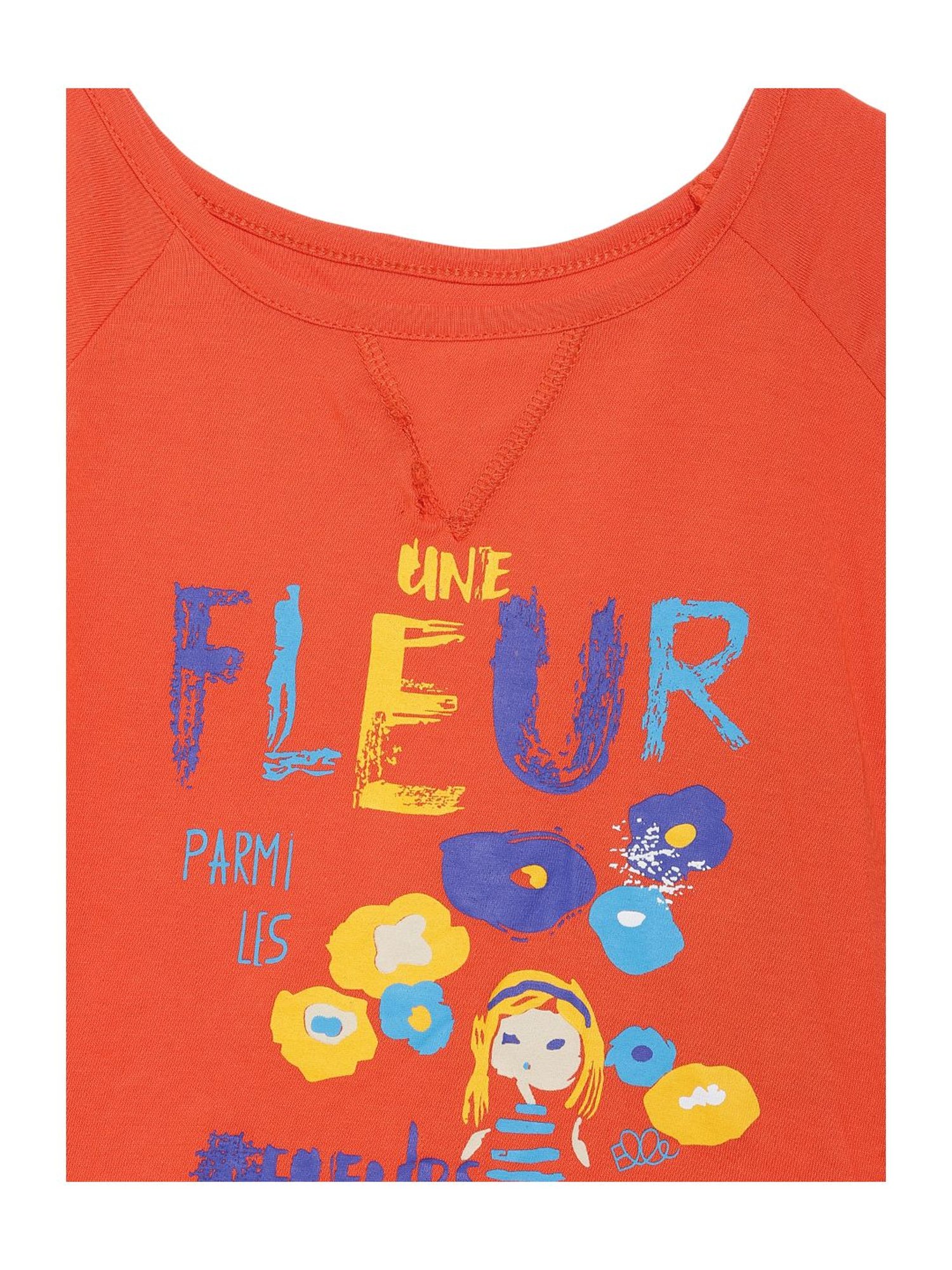 Elle Kids Orange Cotton Printed Top