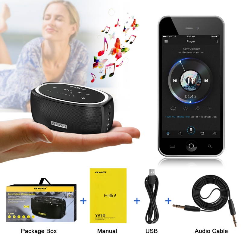 Touch Portable Bluetooth Speaker With HD Audio 360 Surround Super Bass Mini Music Speaker