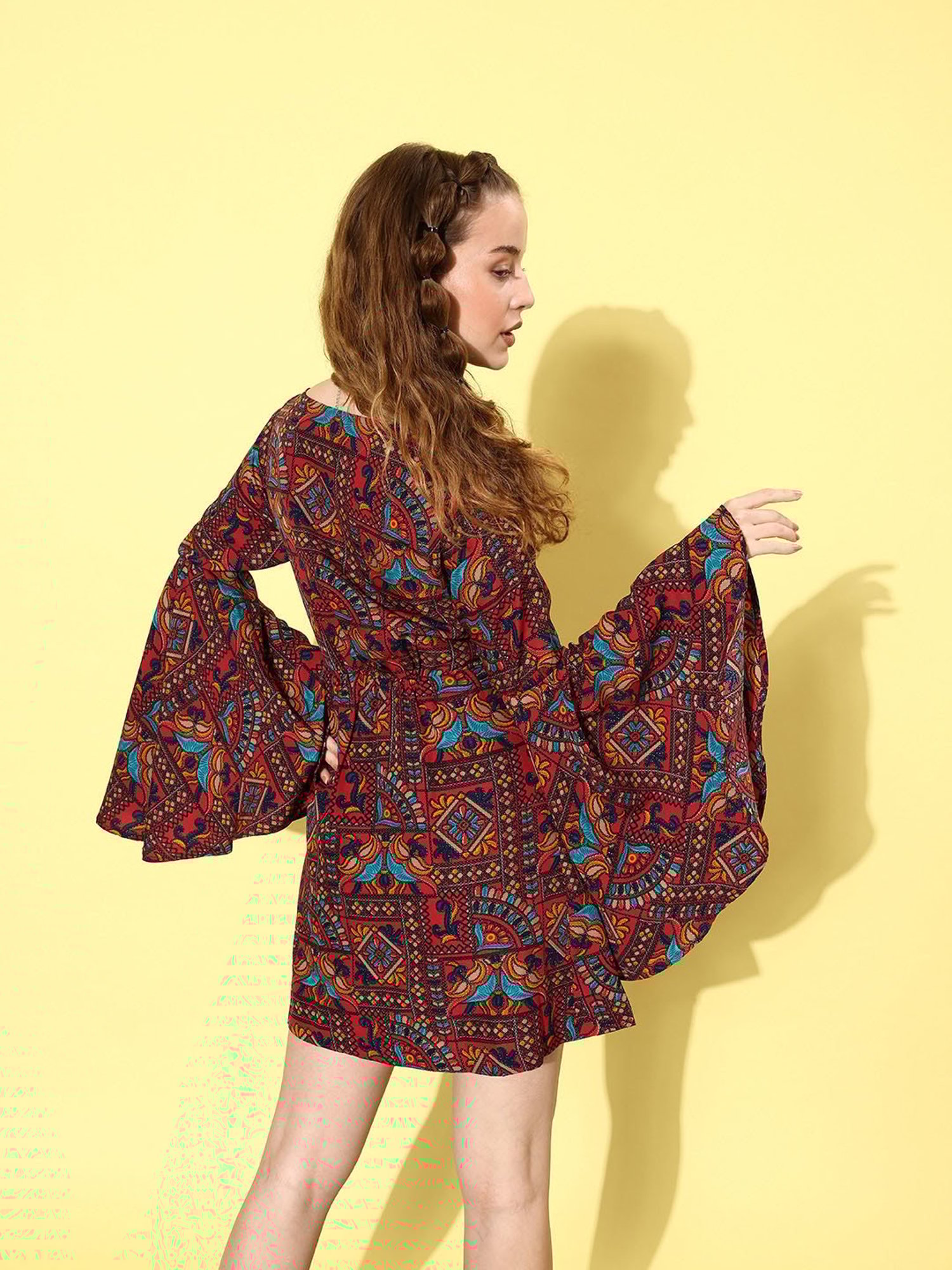QUIERO Multicolor Printed A Line Dress