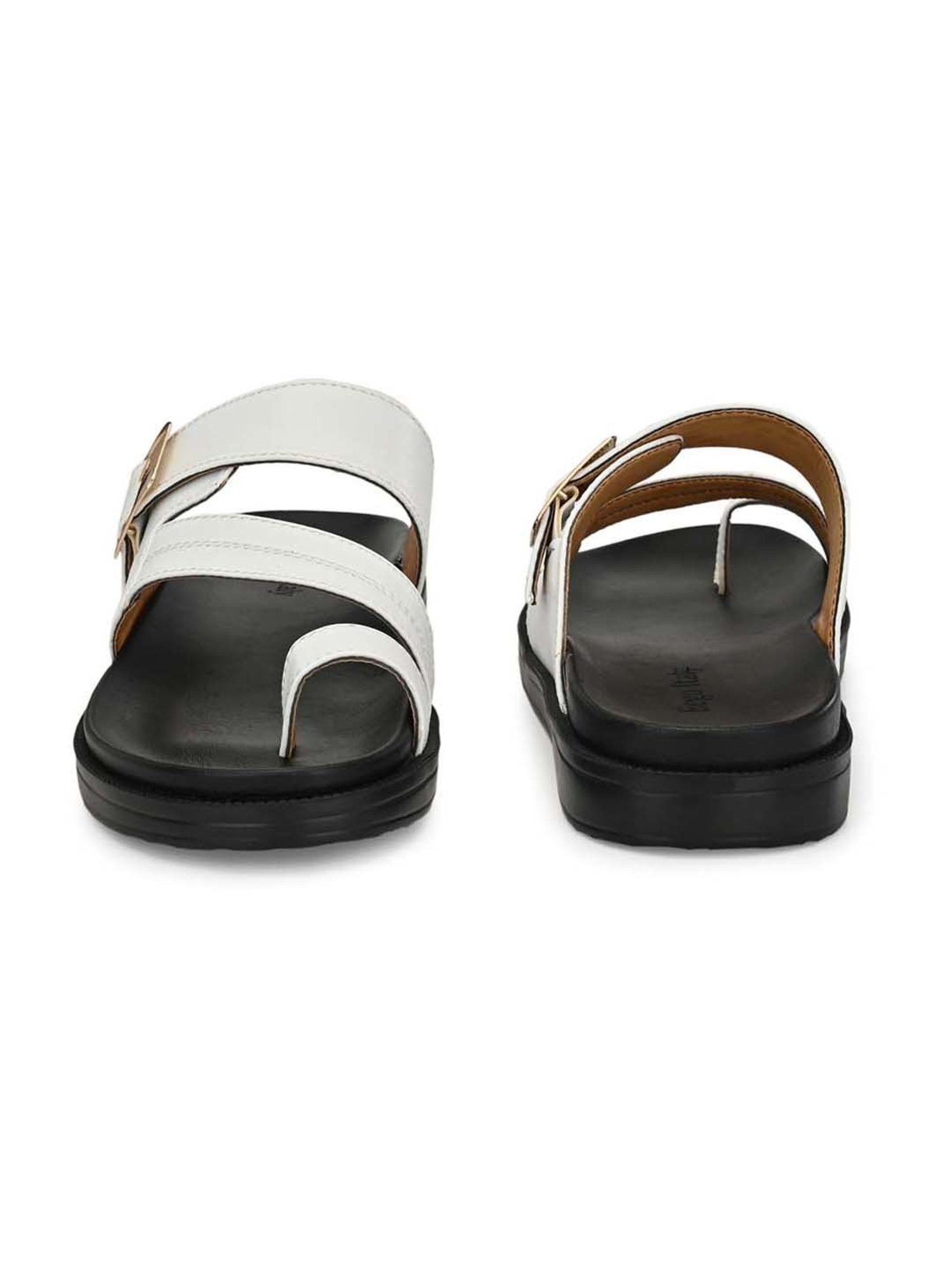Eego Italy Men's White Toe Ring Sandals