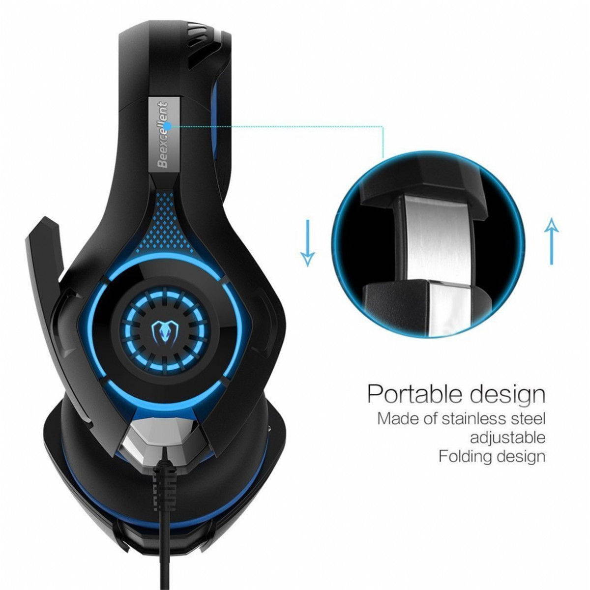 Beexcellent GM-1 Stereo Bass Surround Gaming Headset for PS4 New Xbox One PC Mic