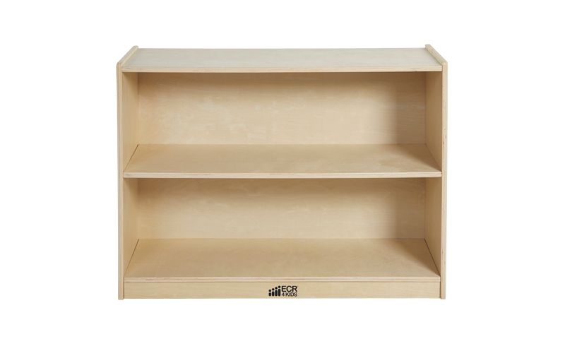 ECR4Kids Birch 2 Shelf Storage Cabinet with Back, Wood Book Shelf Organizer