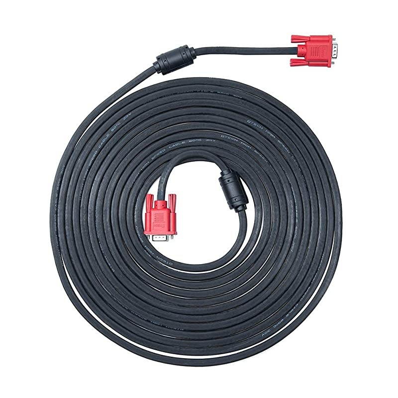 Computer Monitor VGA Cable 5 Feet with Dual Ferrite Cores Standard 15 Pin Male to Male Wire Full HD 1080P