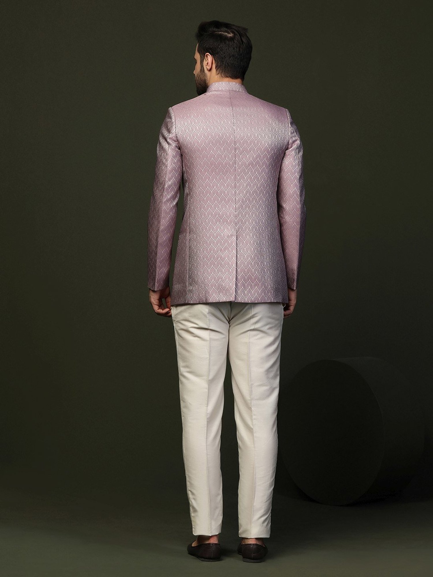 Kisah Purple Regular Fit Embellished Ethnic Blazer