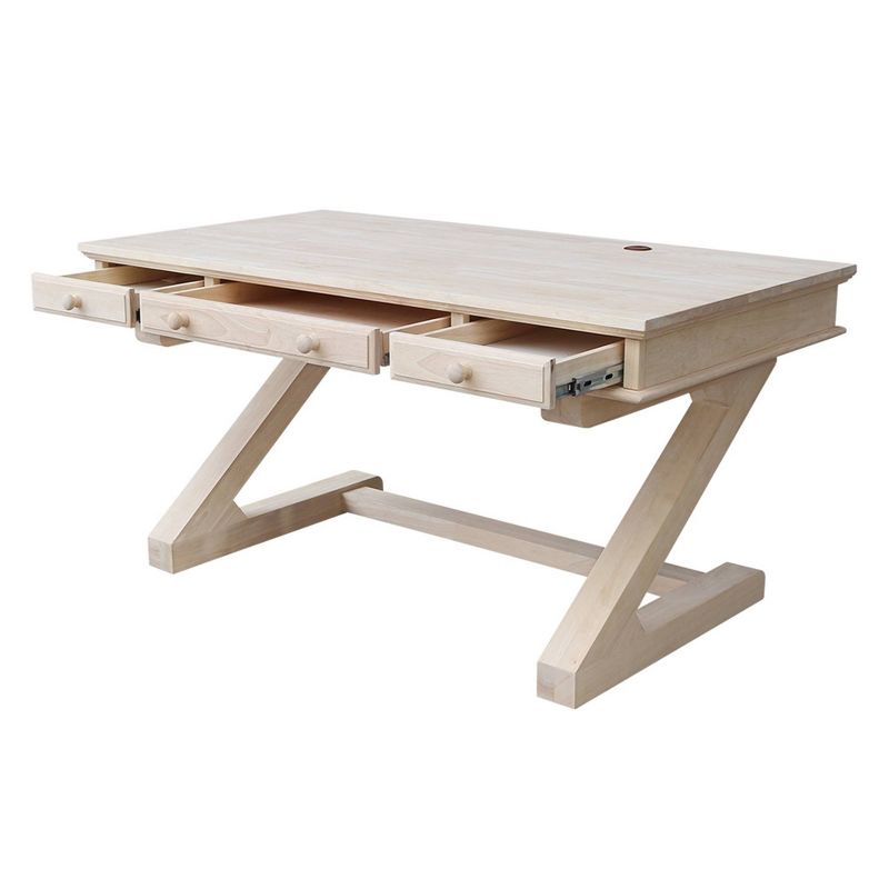 Executive Desk With Zodiac Base Unfinished - International Concepts