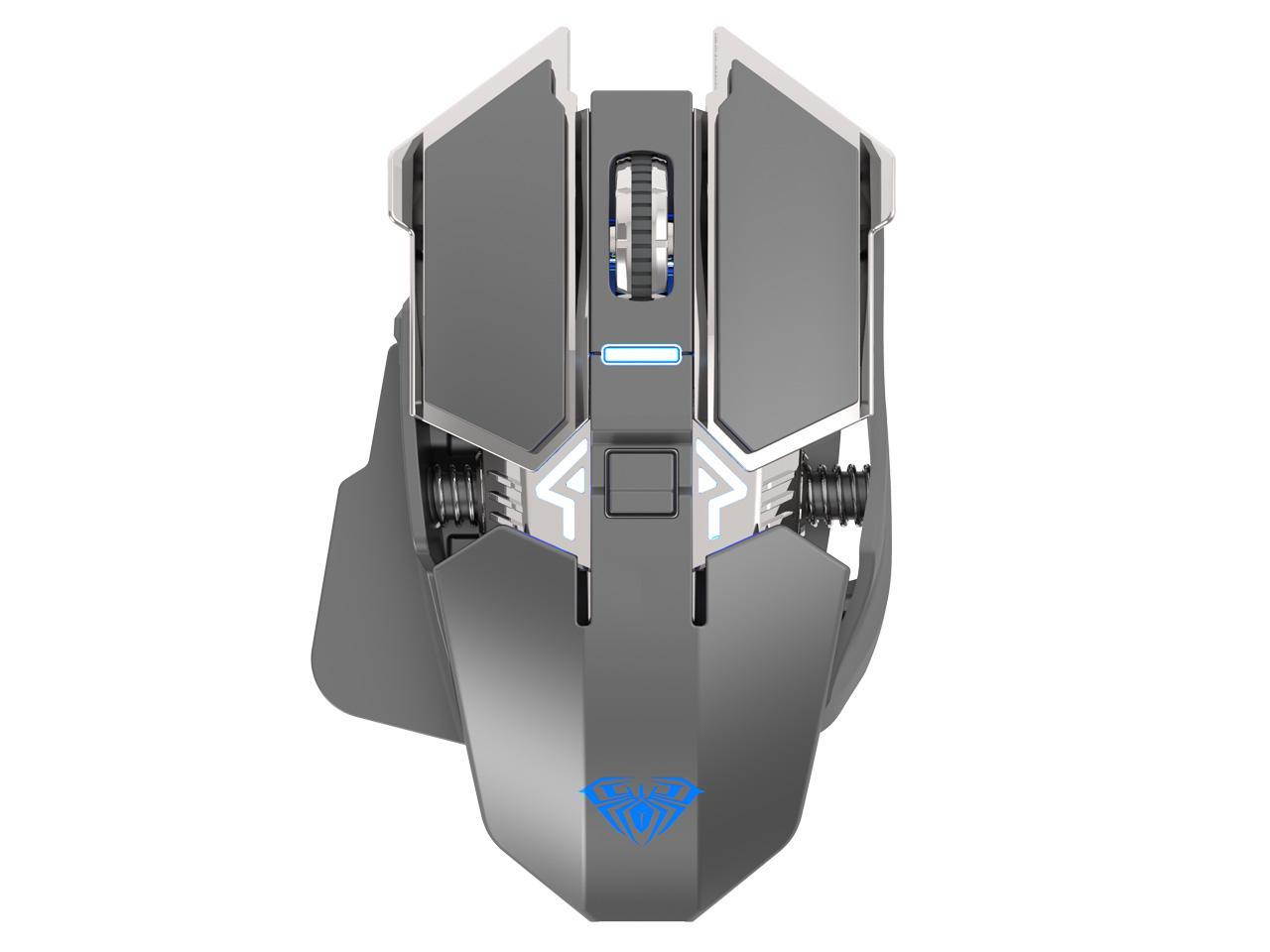 AULA SC300 400mAh Rechargeable 2.4G Wireless Mouse IPS Energy Save 6 Buttons Ergonomic Mice Colorful LED Light for Tablet Phone PC Laptop