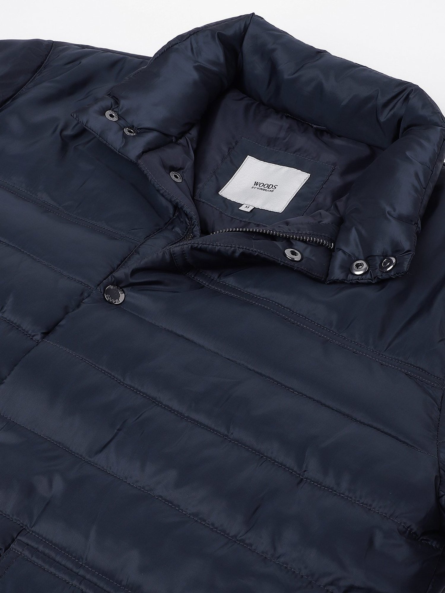 Woods Navy Regular Fit Quilted Jacket