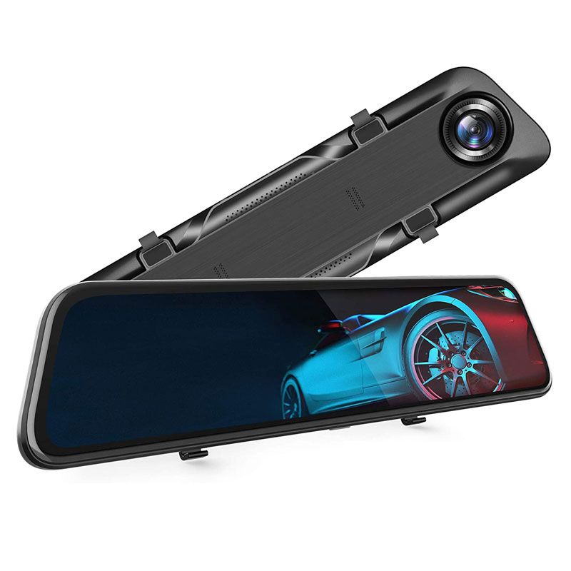VanTop H612T 12&rdquo; 4K Mirror Dash Cam with Voice Control,Touch Screen Rear View Mirror Camera, GPS Tracking