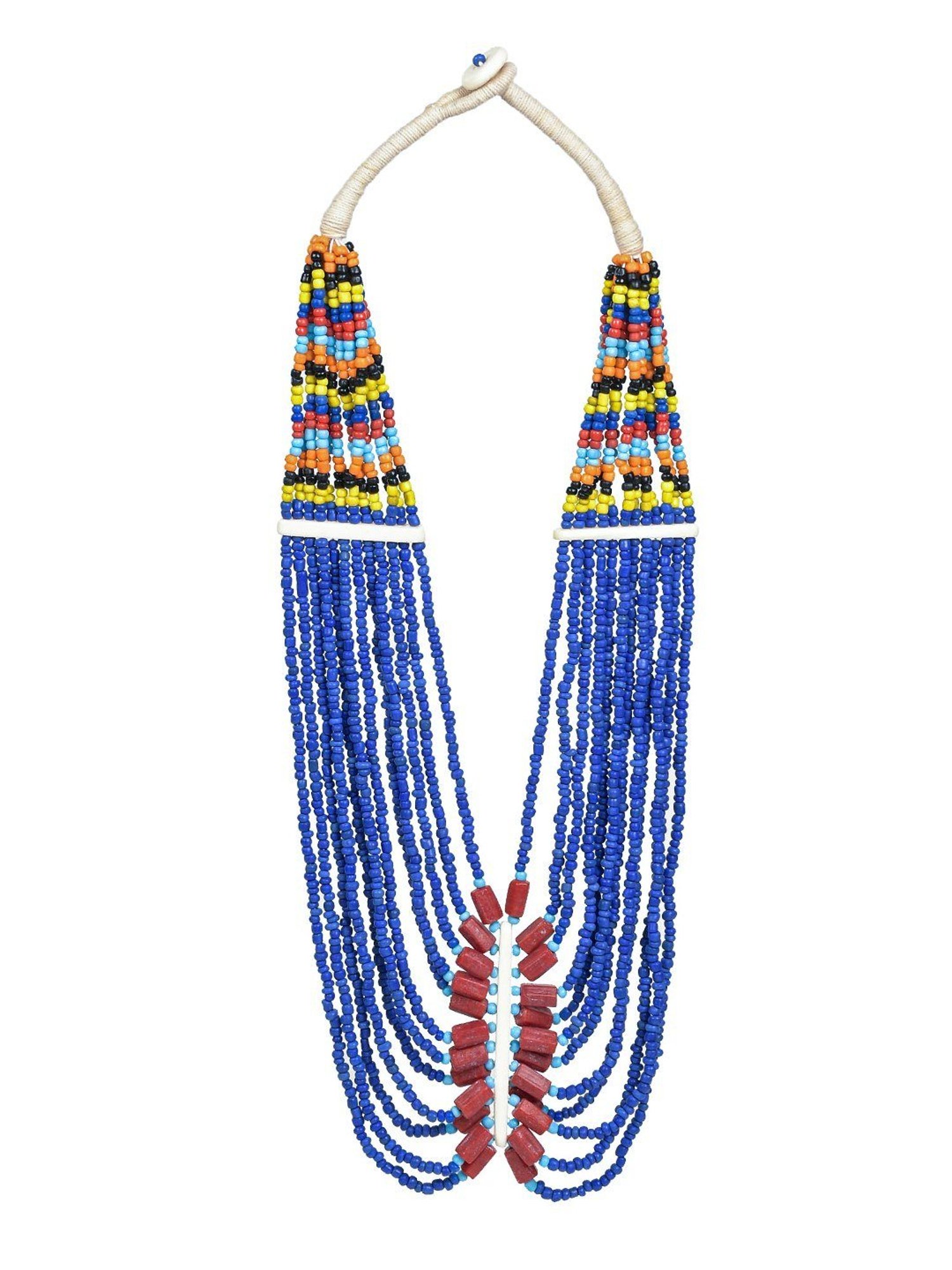 Imli Street Multicolor Vintage Naga Beaded Tribal Necklace