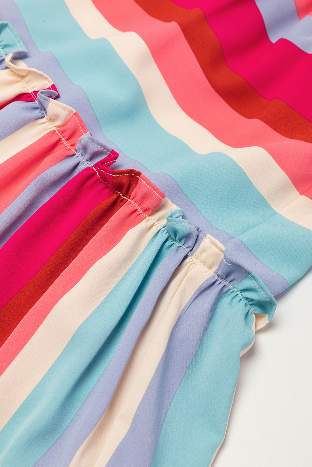 Multicolor Boho Floral Collared Long Sleeve Dress