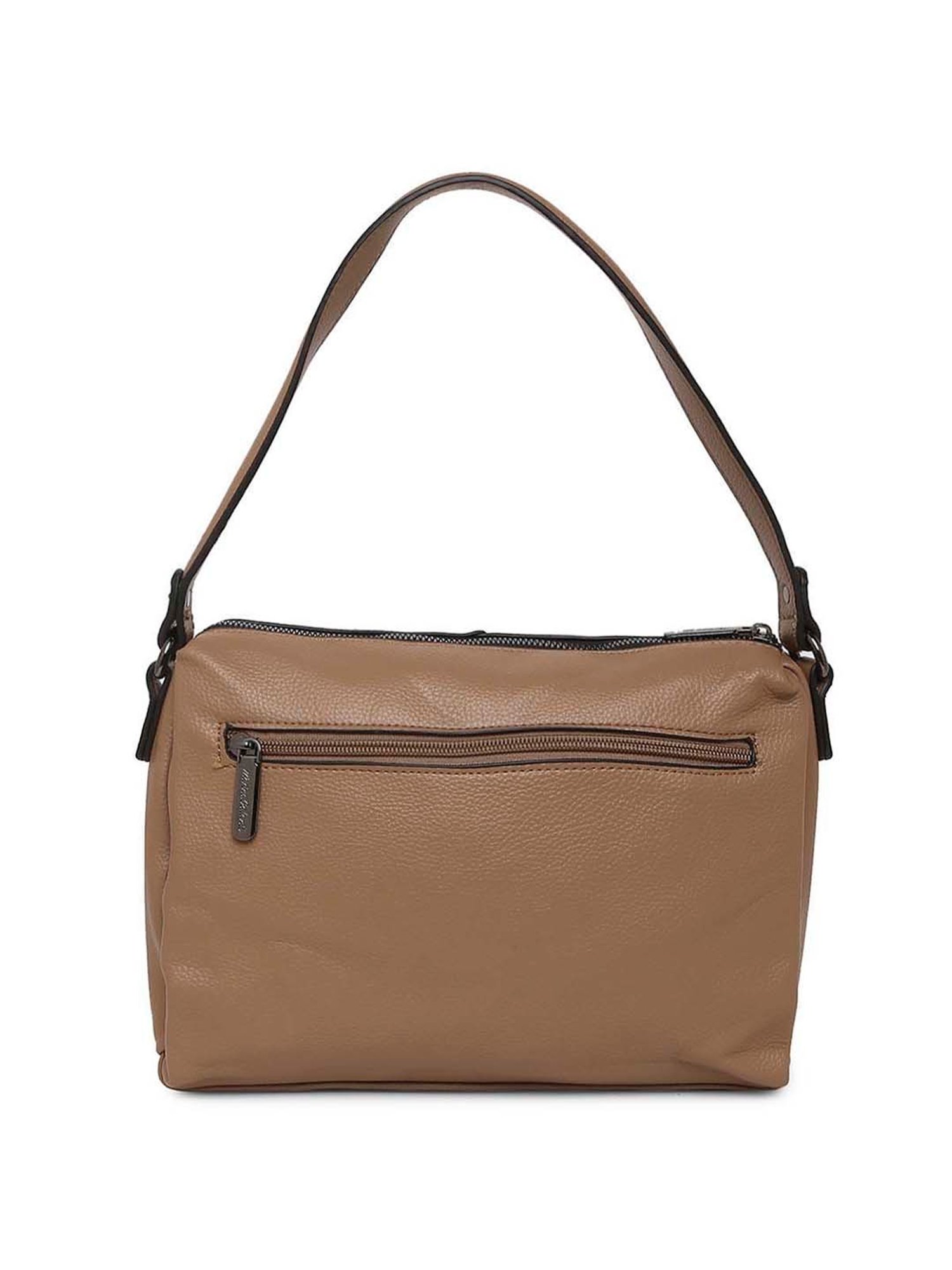 Marina Galanti Brown Rivets Medium Baguette Bag