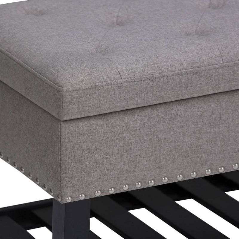 43" Riley Storage Ottoman Bench Dove Gray Linen Look Fabric - WyndenHall