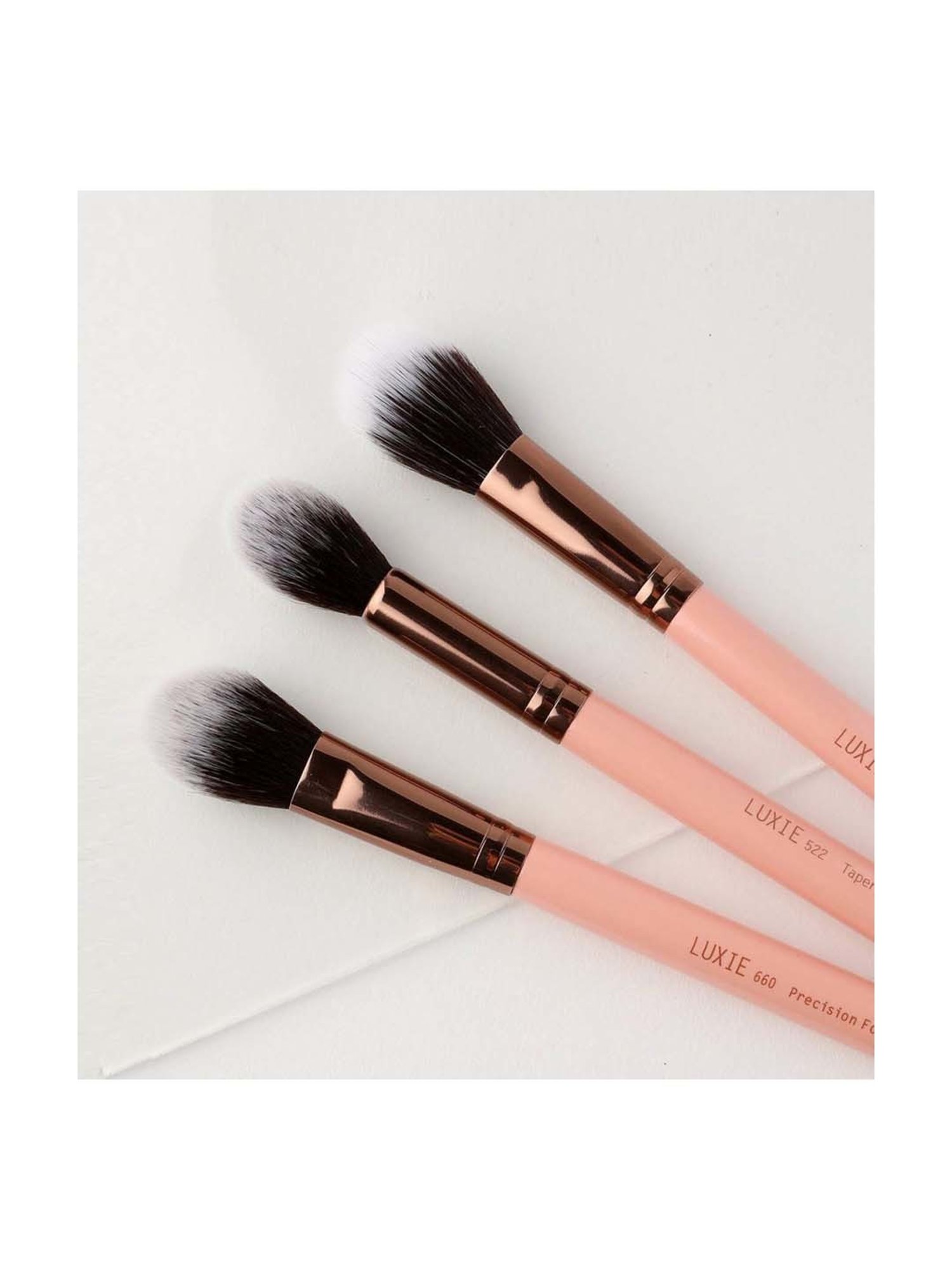 Luxie Rose Gold 3 Piece Classic Face Brush Gift Set