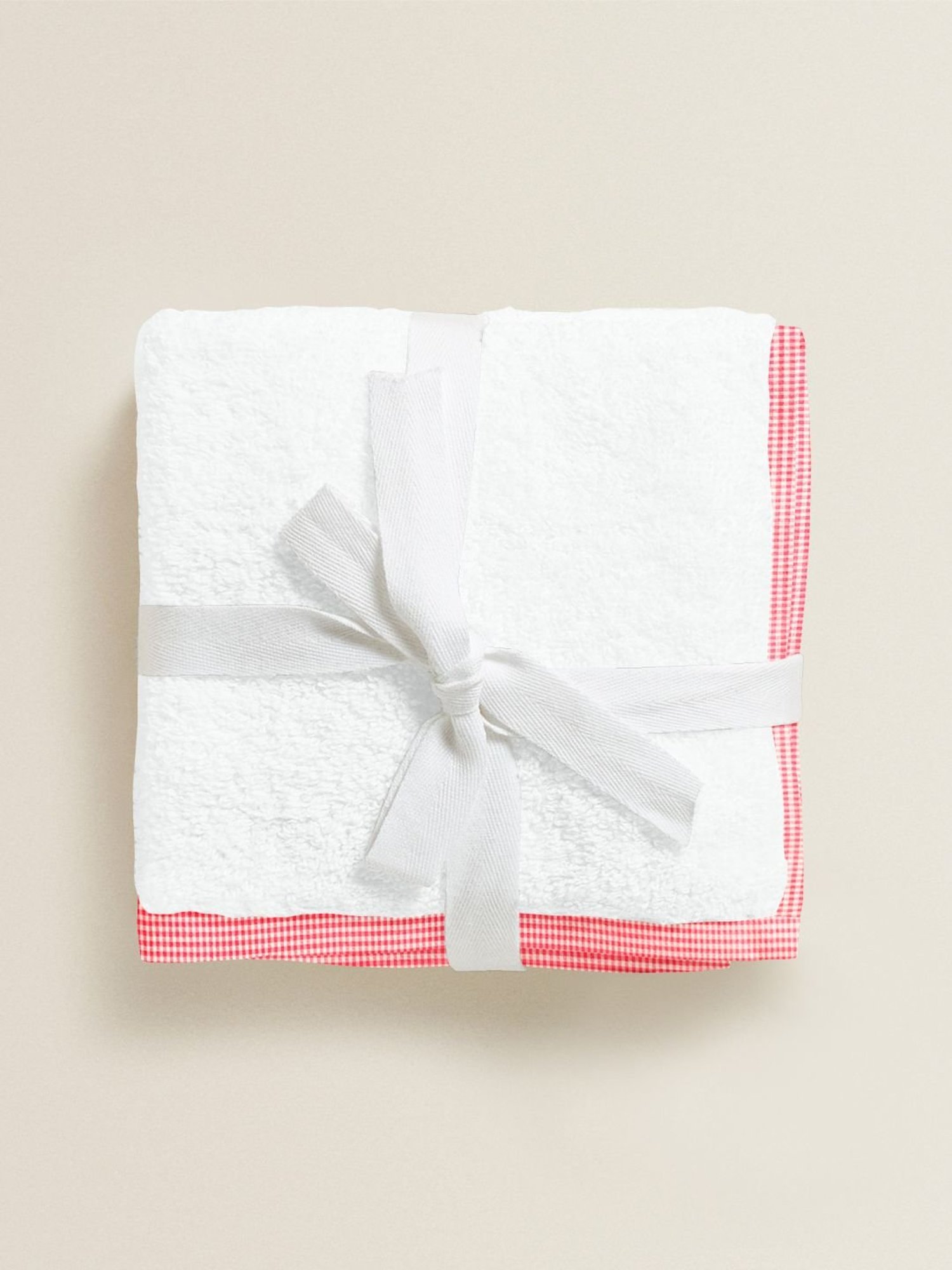 The Baby Atelier White & Red Junior Towel