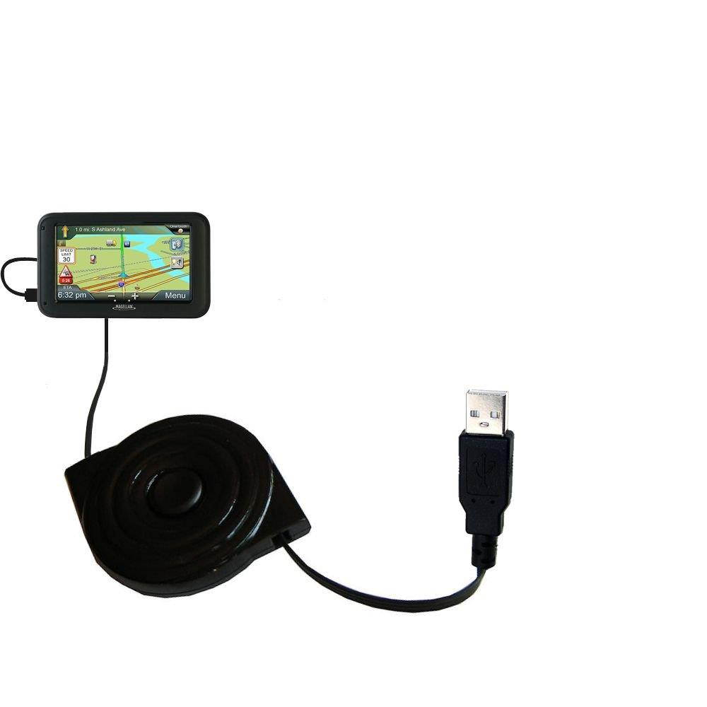 compact and retractable USB Power Port Ready charge cable designed for the Magellan Roadmate Commercial 5370T-LMB and uses TipExchange
