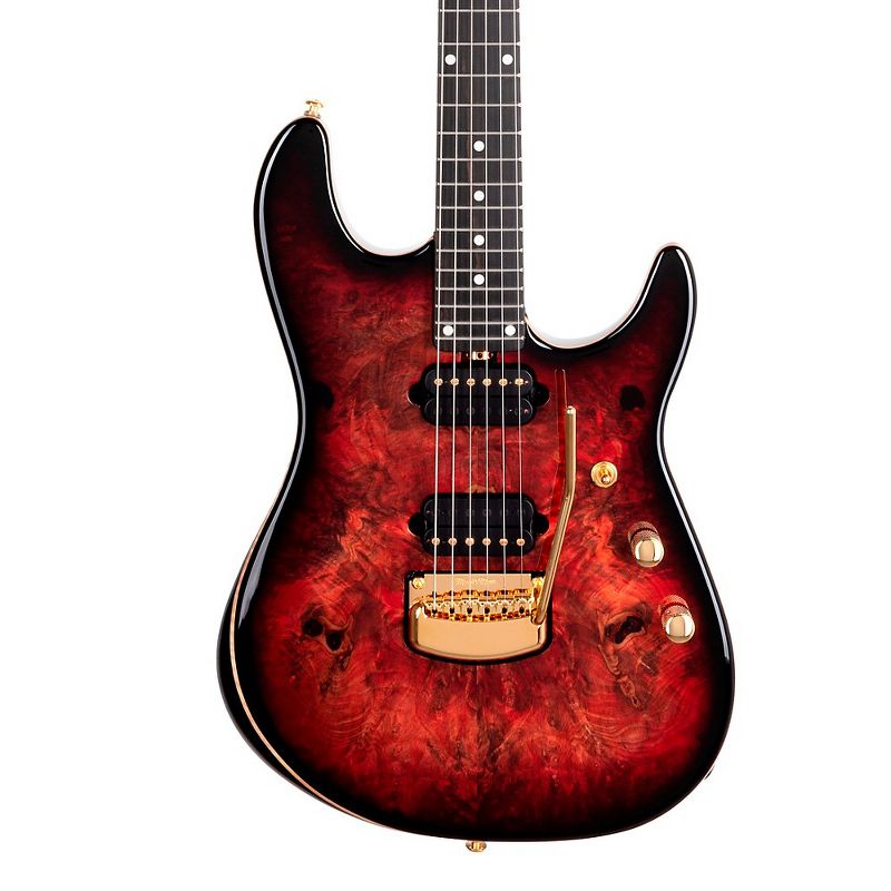 Ernie Ball Music Man Jason Richardson 6 String Electric Guitar with Black Hardware Rorschach Red