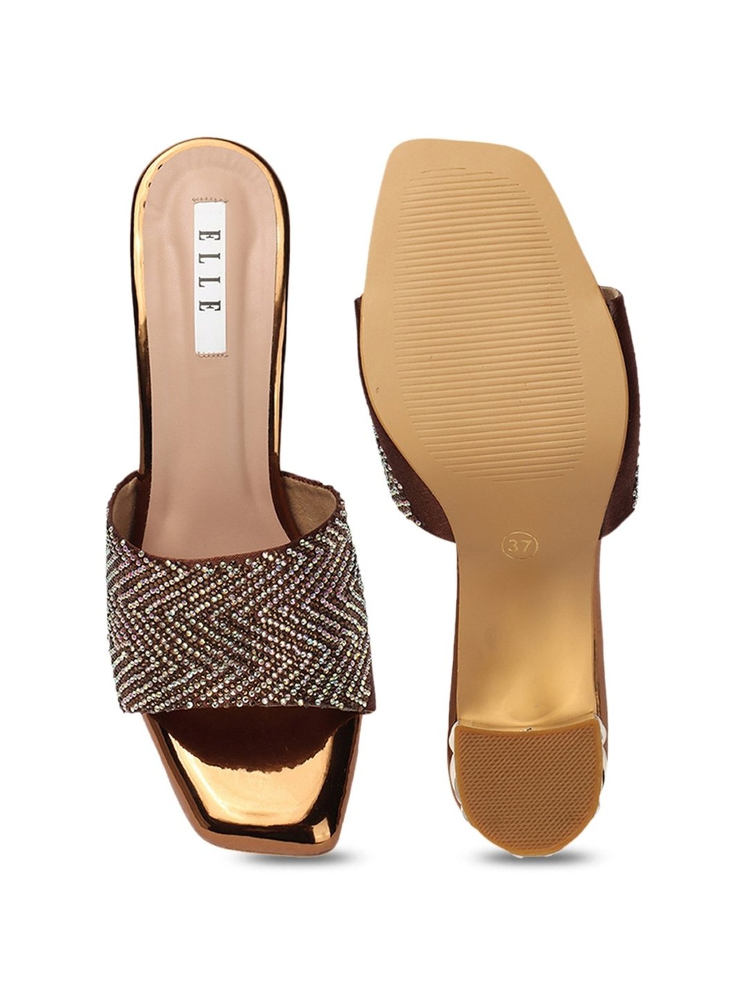 Elle Women's Antique Gold Ethnic Sandals