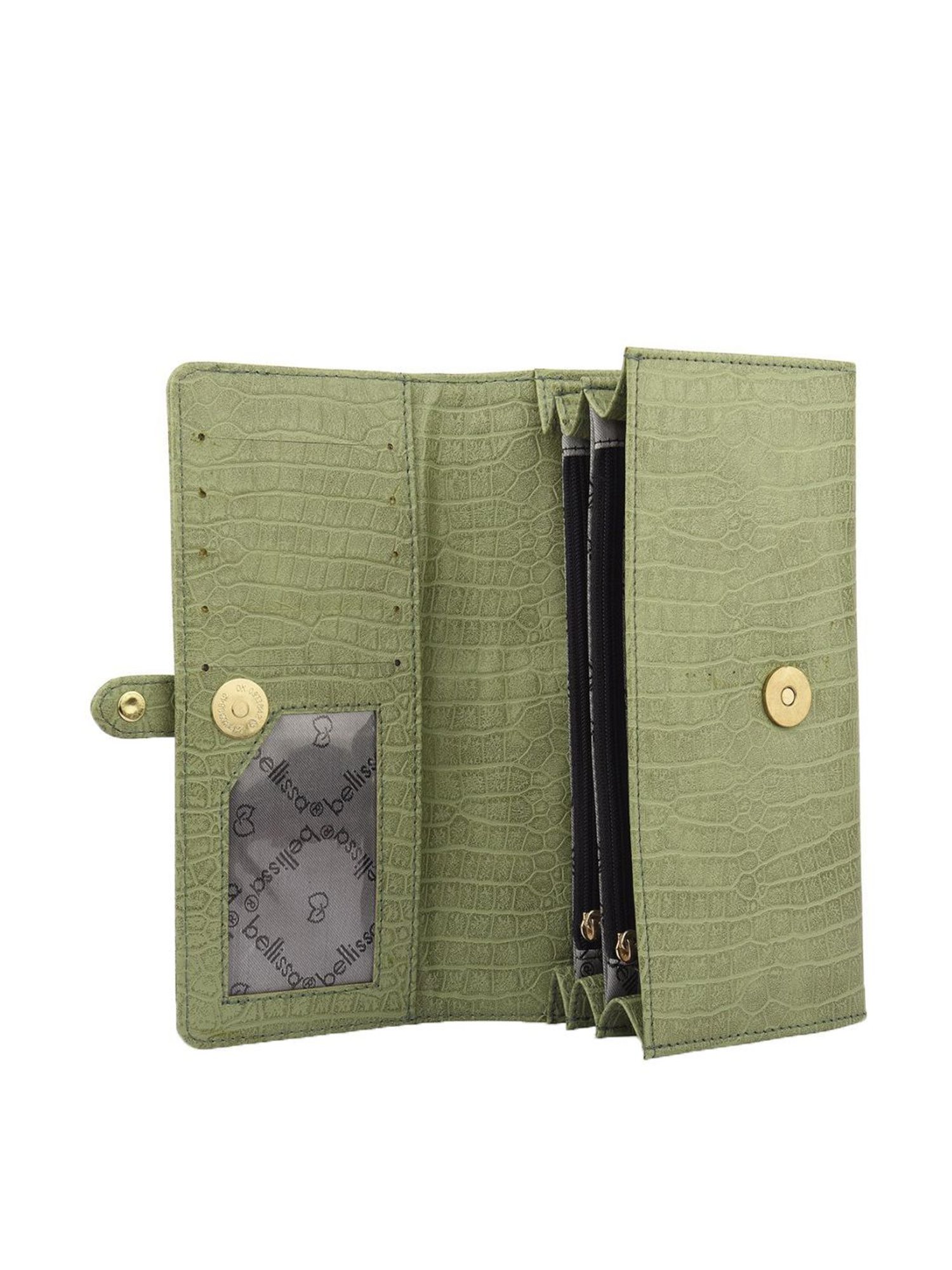 Bellissa Light Green Textured Bi-Fold Wallet for Women