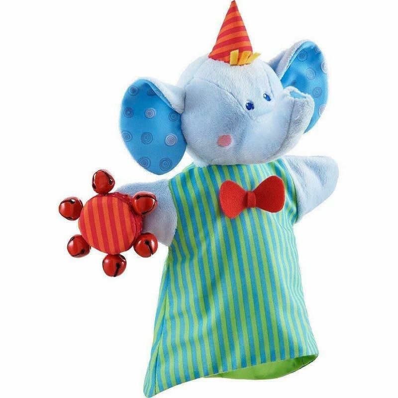 HABA Elephant Musical Glove Puppet with Jingling Tambourine