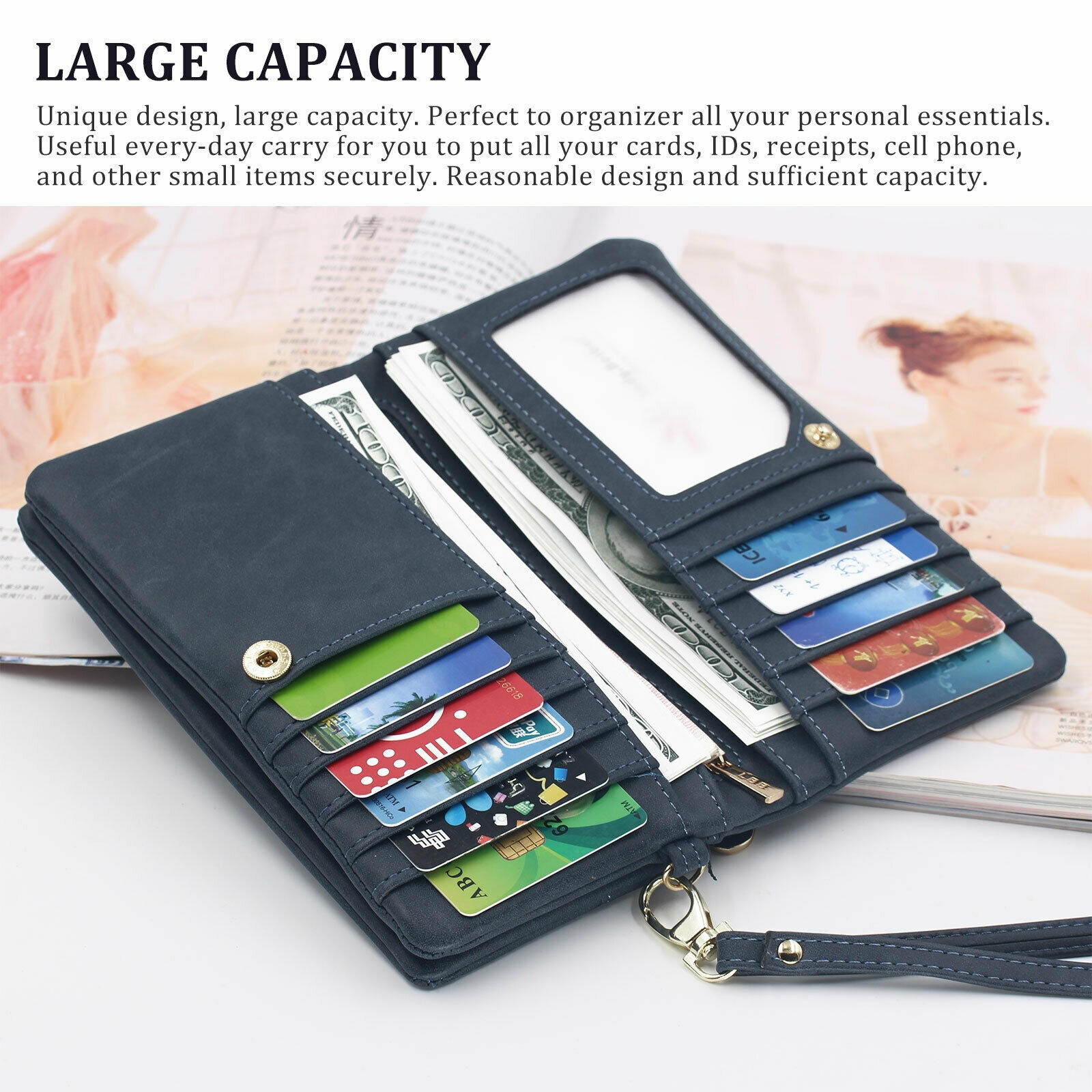 Women Lady Leather Wallet Card Holder Phone Bag Case Purse Handbag Retro Style