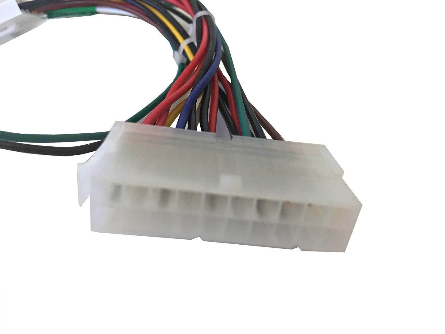 AYA 7" (7-Inch) ATX 20-Pin to at P8+P9 6-Pin with Push Power Button Wires Converter Adapter