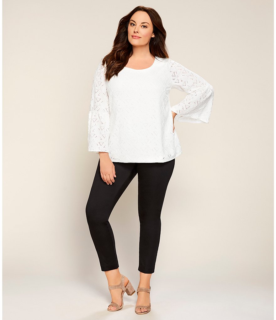 Kasper Plus Size Stretch Crepe Stand Combo Collar One Button Jacket