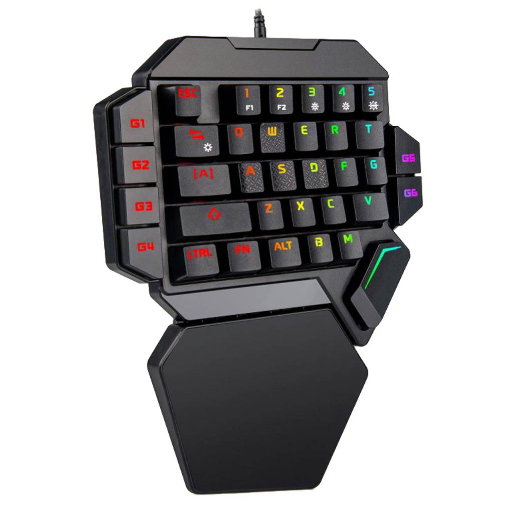 LED Mechanical Keyboard One-Handed Game Keyboard Computer USB Keypad 35 Keys