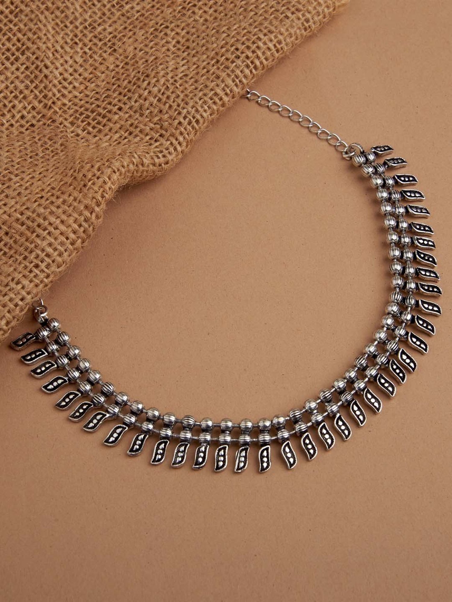 Fida Bold Tribal Silver Necklace