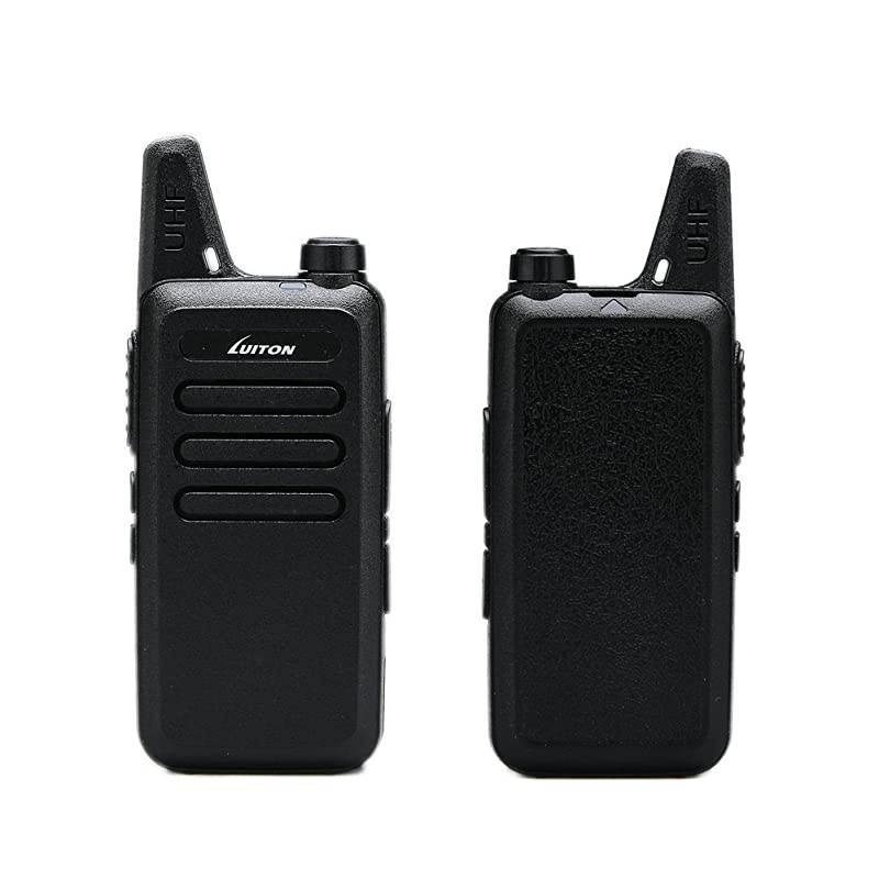 Mini Walkie Talkies with Earpiece Rechargeable 3 Watt for Camping Hiking Playing Outdoor Game by  (Black 2 Packs)