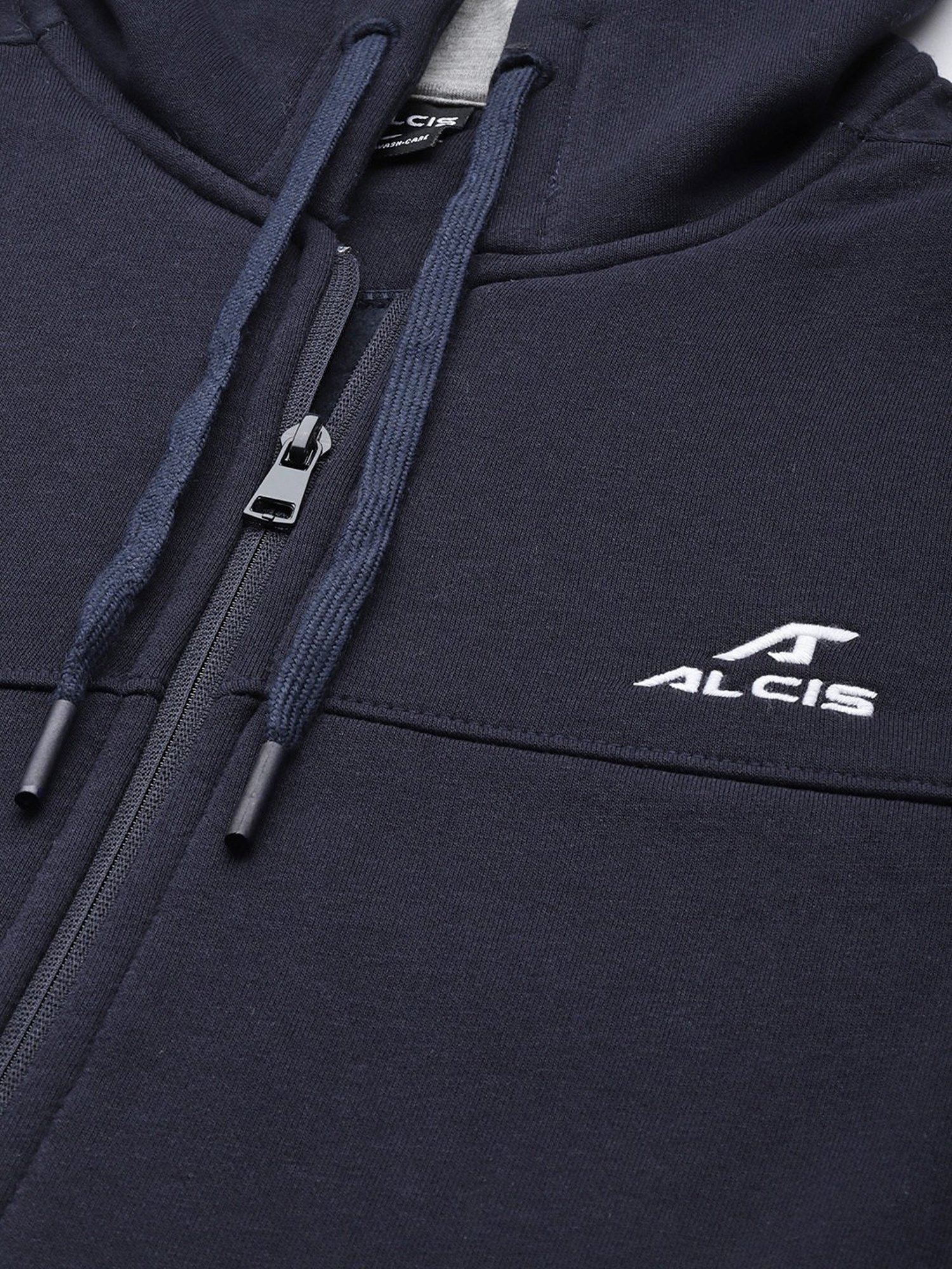 ALCIS Navy Regular Fit Sports Hooded Jacket