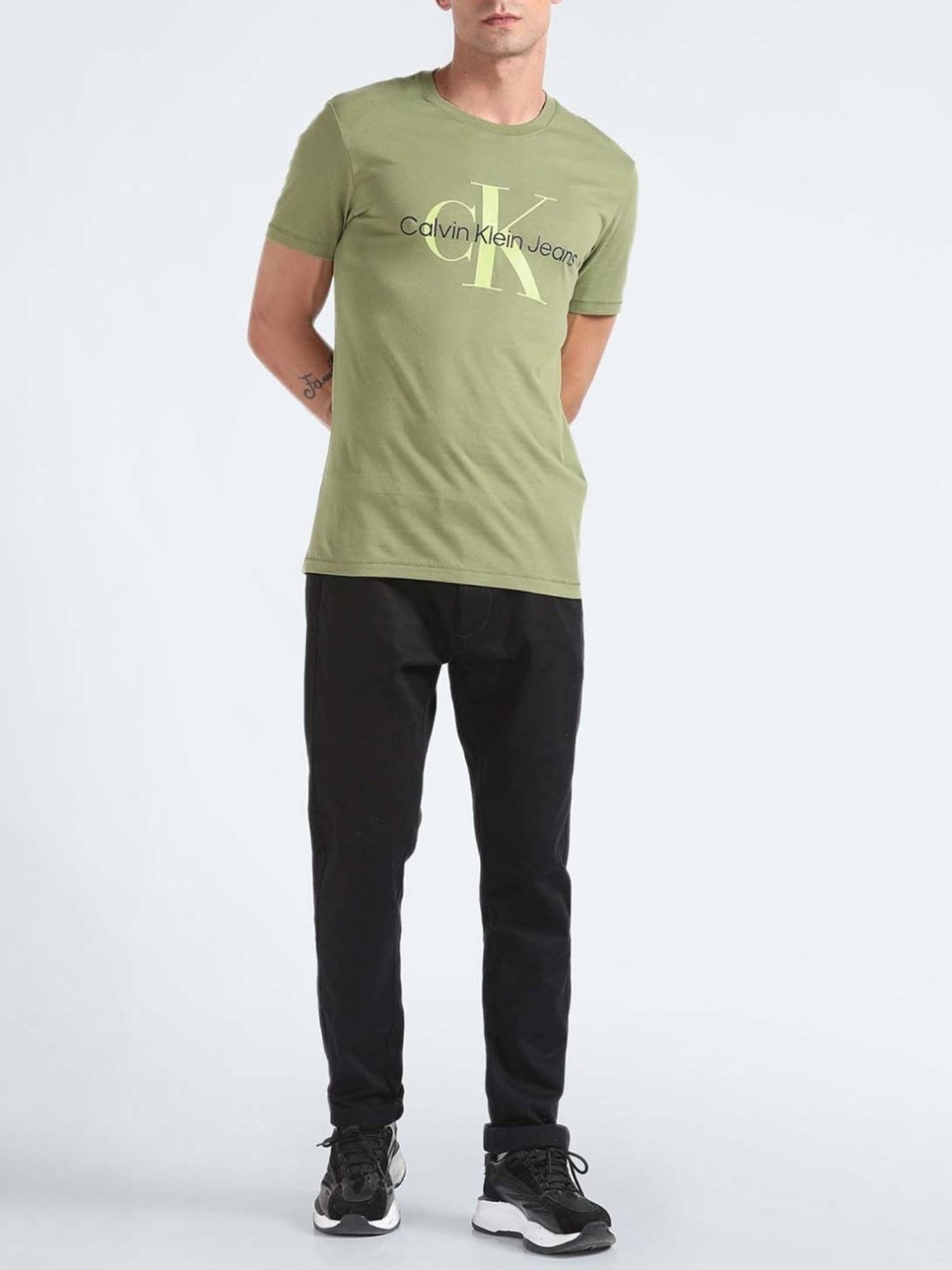 Calvin Klein Jeans Dark Juniper Logo Slim Fit T-Shirt