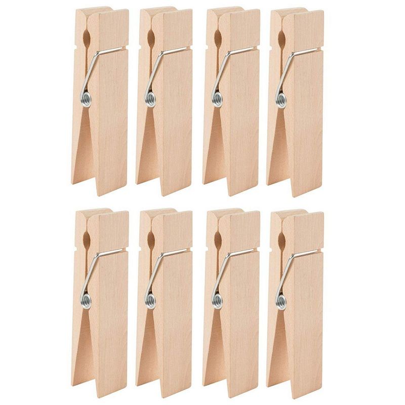 8-Pack Juvale Jumbo Unfinished Wooden Clothes Pins, 6" Large Wood Clothespins for Photos, Postcards, Home Decoration, DIY, Art & Craft Projects