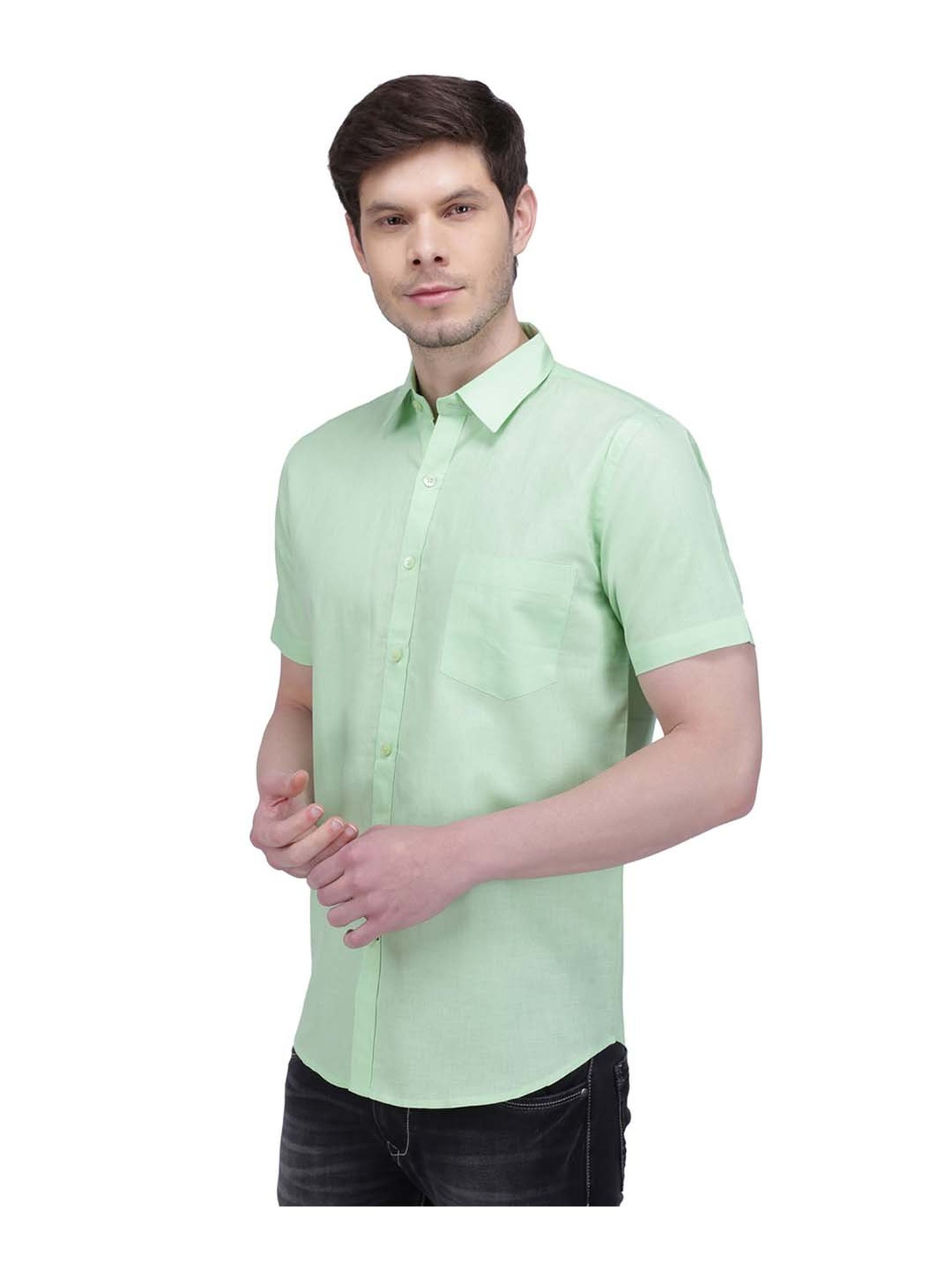 Southbay Pista Green Regular Fit Shirt
