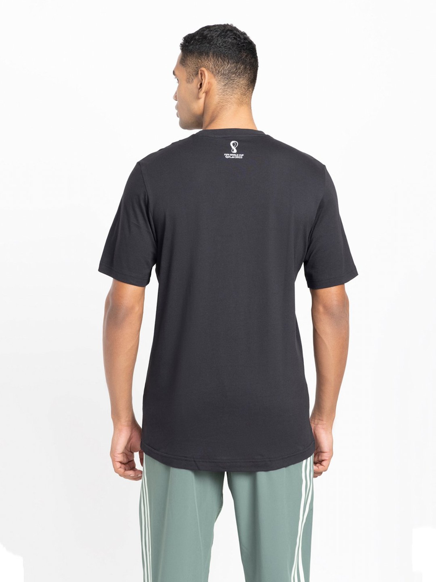 adidas Black Regular Fit Cotton BELGIUM T-Shirt