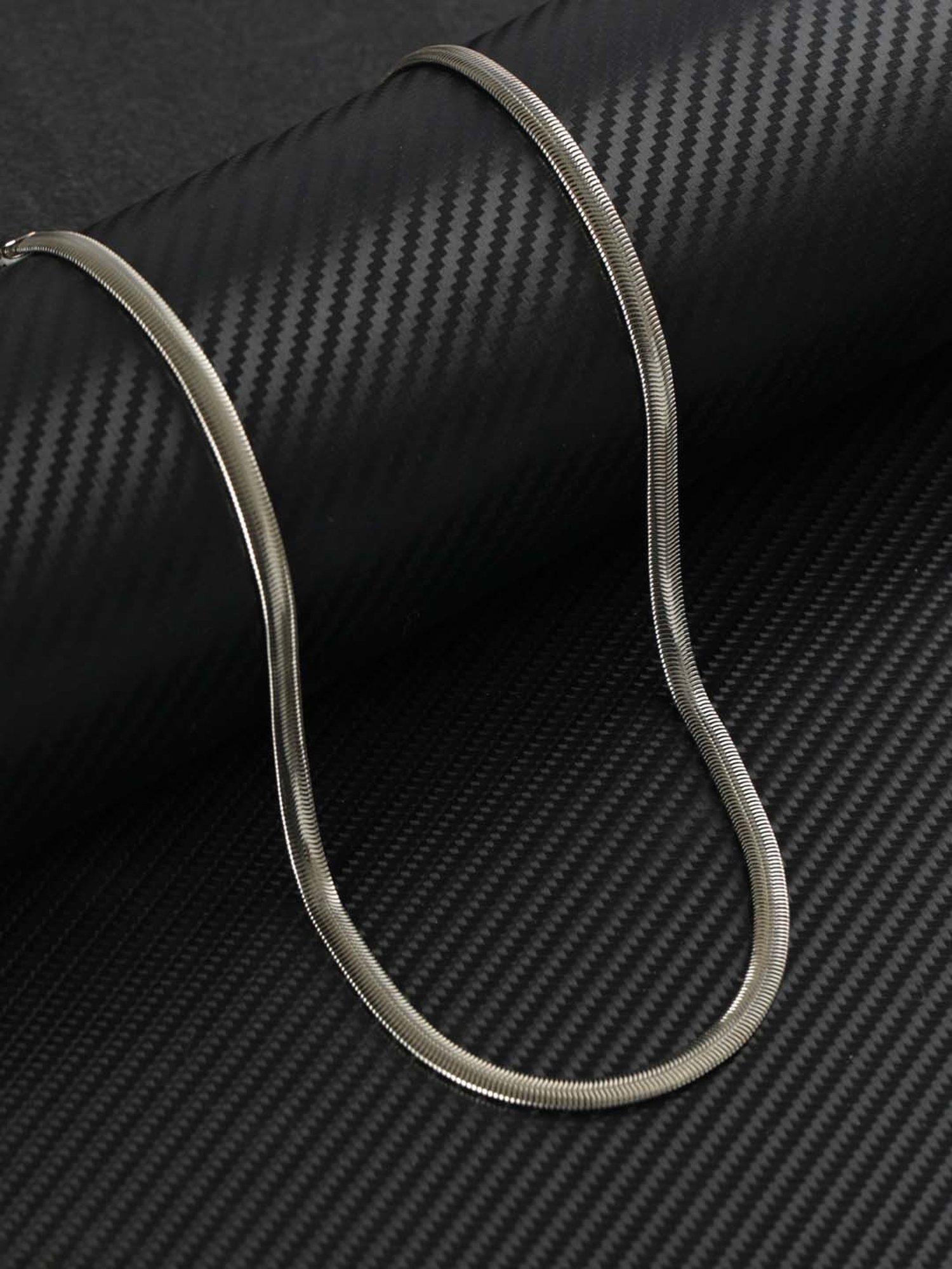 Bold by Priyaasi Sleek Silver-Plated Snake Chain Necklace for Men