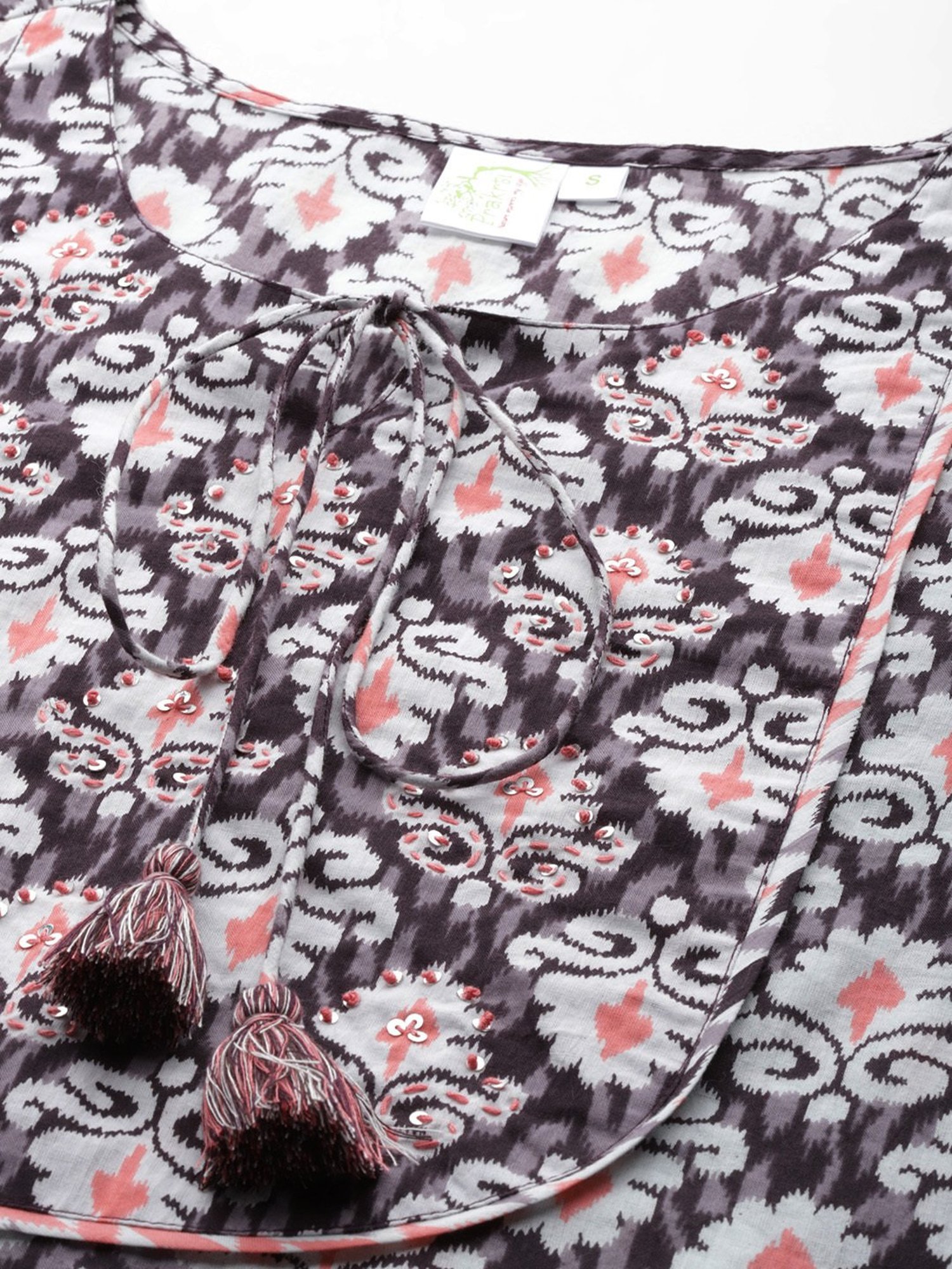 Prakrti Grey Cotton Printed Kurta With Pant & Dupatta