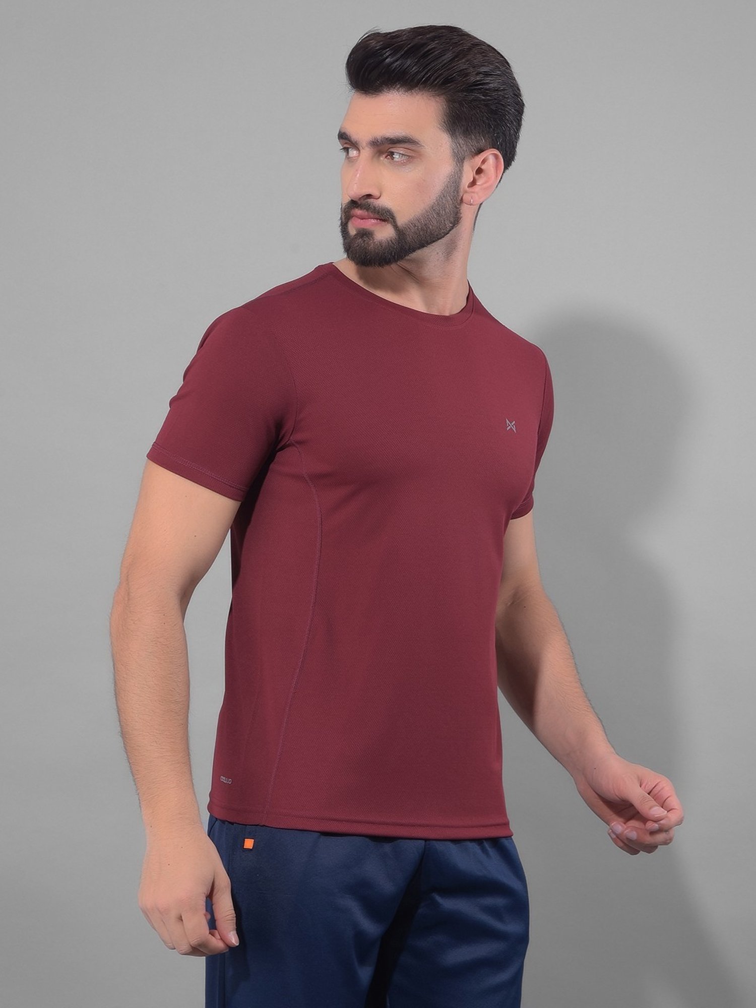 Force NXT Maroon Regular Fit Sports T-Shirt
