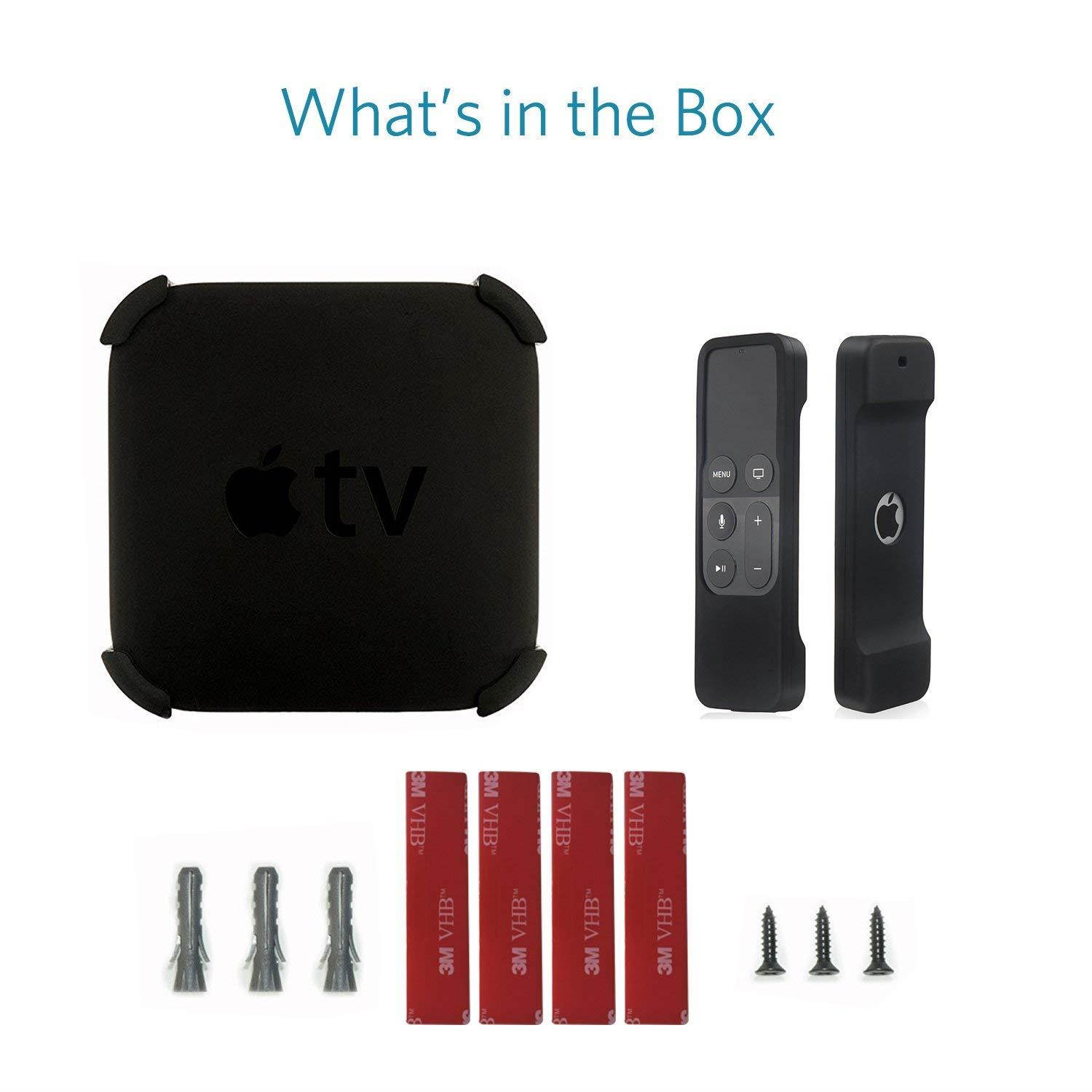 iDLEHANDS Apple TV Mount - GET 1 Remote CASE for Free, Apple TV Wall Mount Bracket Holder Compatible with Apple TV 4K 5th Generation/Apple TV 4th Generation