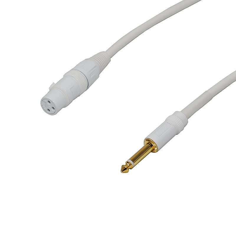 E80212 14quot TS To XLR Female 12 Feet White Color Microphone Cable