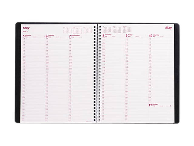 Rediform CB950-BLK Brownline Essential Columnar Weekly Appointment Book, 8-1/2 x 11, Black